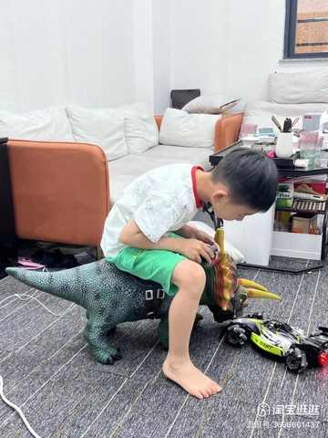 Đồ chơi mô hình khủng long trẻ em cỡ siêu lớn phát nhạc có đai yên để bé ngồi cưỡi