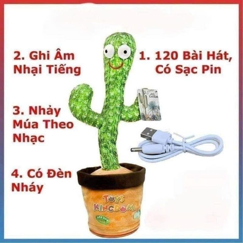 Đồ Chơi Cây Xương Rồng Nhảy Múa Nhại Giọng Phát Nhạc Mã 080-1 - XKIDS