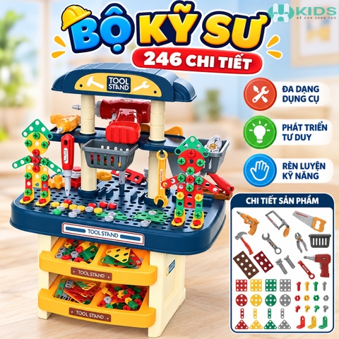 Bộ Đồ Chơi Kỹ Sư Đa Năng 246 Chi Tiết Cho Bé