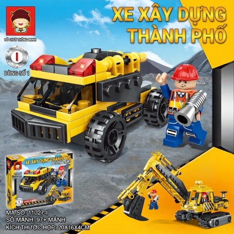 Bộ Lắp Ghép Đội Xe Công Trình 9 Mẫu