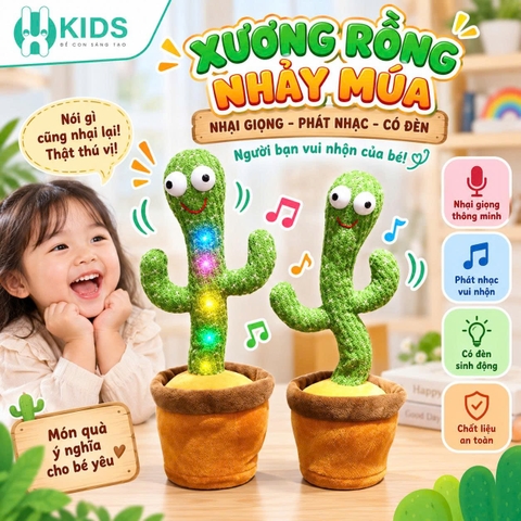 Đồ Chơi Cây Xương Rồng Nhảy Múa Nhại Giọng Phát Nhạc Mã 080-1 - XKIDS