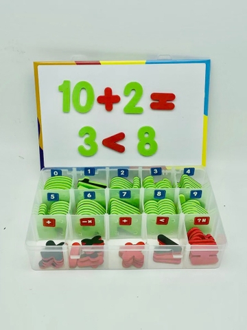 Bảng Chữ Số 104PCS Nam Châm, Lắp Ghép Có Từ Tính Cho Bé, Tặng Kèm Bảng Từ + Bút Viết Và Mút Xóa