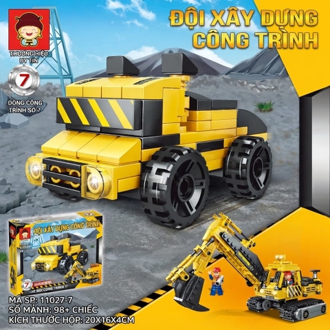 Bộ Lắp Ghép Đội Xe Công Trình 9 Mẫu
