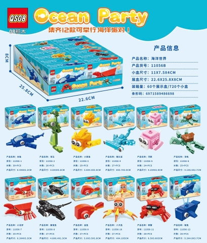 Bộ Lắp Ghép Động Vật Đại Dương 12 Mẫu Mini – Mã 11056B