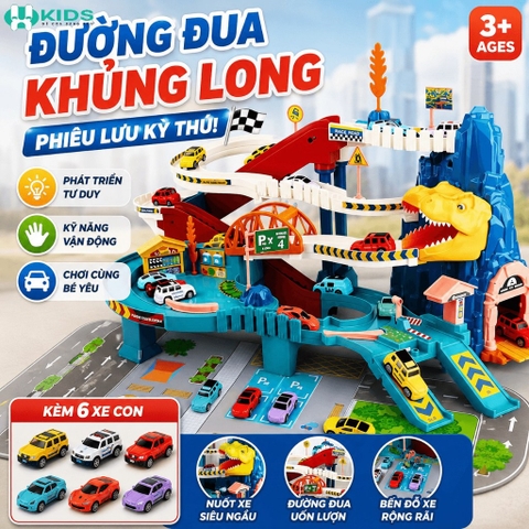 Đường Ray Khủng Long Nhiều Tầng Có Xe Tự Chạy Cho Bé – Mã 1232-48