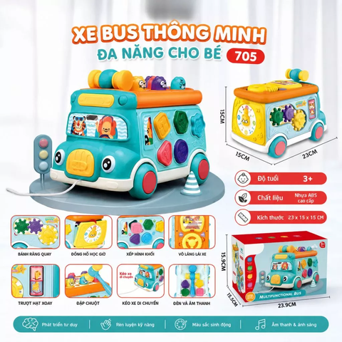 Vali Bận Rộn Montessori 6in1 Busy Book Có Đèn Và Âm Thanh Cho Bé 18 Tháng+