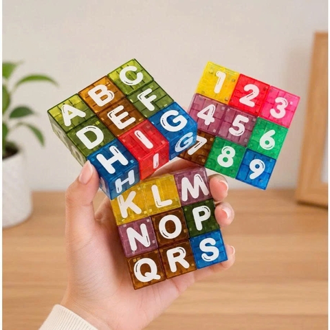 Xếp Hình Nam Châm Chữ Và Số 40 Chi Tiết Hộp Thiếc Cho Bé