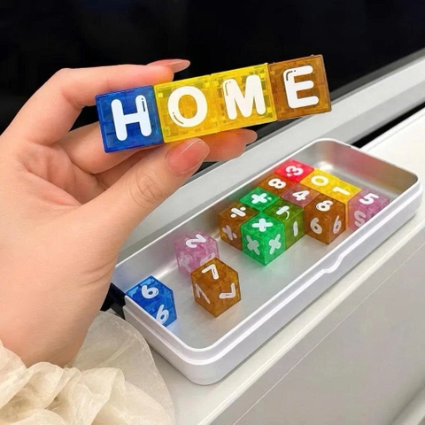 Xếp Hình Nam Châm Chữ Và Số 40 Chi Tiết Hộp Thiếc Cho Bé