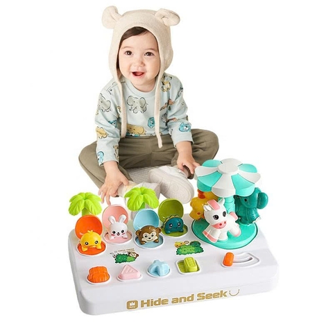 Bộ Đồ Chơi Ú Òa Lật Mở 2 Trong 1 Vòng Quay Động Vật Cho Bé