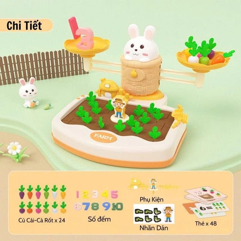 Đồ Chơi Trang Trại Nhổ Củ Cải Cho Bé – Trò Chơi Ghi Nhớ, Ghép Thẻ Tư Duy