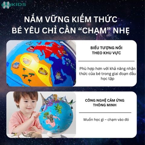 Quả Địa Cầu Thông Minh HOLA Cảm Ứng Cho Bé 3+