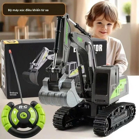 Xe Máy Xúc Điều Khiển Từ Xa Huina 1593 Gầu Kim Loại 22 Kênh