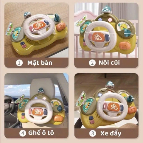 ĐỒ CHƠI GIÁO DỤC SỚM- VÔ LĂNG XE HƠI ĐIỆN TỬ CÓ ĐÈN NHẠC GIÚP BÉ RÈN LUYỆN TAY, PHÁT TRIÊN TƯ DUY CỰC THÚ VỊ