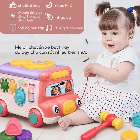 Xe Buýt Bận Rộn Thông Minh Đa Chức Năng Cho Bé – 6 Mặt Chơi Giáo Dục