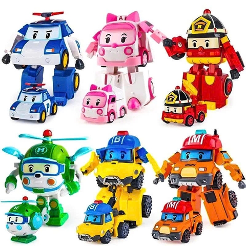 Bộ 6 Xe Robot Biến Hình Đội Cứu Hộ Poli – Hộp Xe Buýt