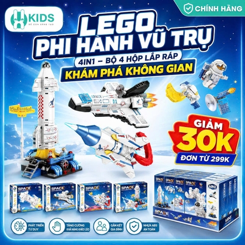 Lego Phi Hành Vũ Trụ 4in1 – Bộ 4 Hộp Lắp Ráp Khám Phá Không Gian