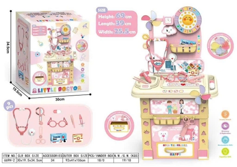 Bộ Đồ Chơi Bác Sĩ Cho Bé 34 Chi Tiết Little Doctor Có Bàn Khám