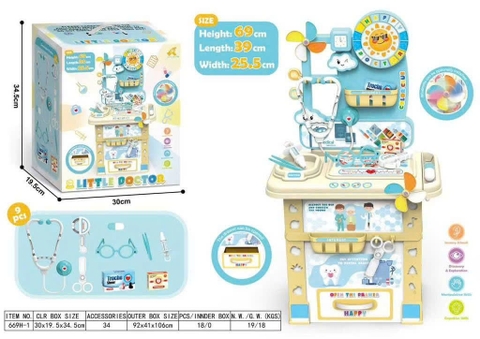 Bộ Đồ Chơi Bác Sĩ Cho Bé 34 Chi Tiết Little Doctor Có Bàn Khám