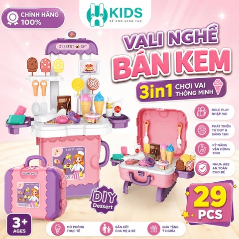 Vali Nghề Bác Sĩ 3in1 26 Chi Tiết Cho Bé – Bộ Đồ Chơi Nhập Vai Bác Sĩ