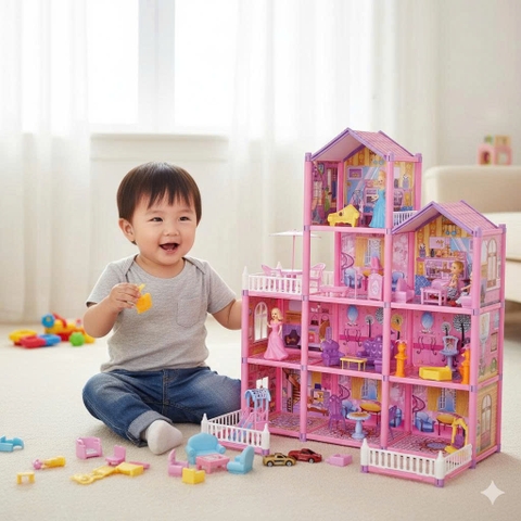 Biệt Thự Búp Bê 194 Chi Tiết Cỡ Lớn Kèm Nội Thất