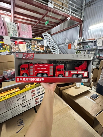 Set Xe Công Trình Nhiều Chủ Đề Chạy Pin Cho Bé – Cứu Hỏa, Xe Bồn, Xe Rác, Xe Cẩu