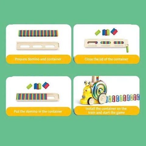 Đồ Chơi Domino Ốc Sên Tự Động Xếp Gạch Cho Bé