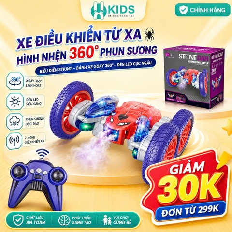 XE ĐIỀU KHIỂN NHỆN 360° – XOAY LẬT ĐỈNH CAO, PHUN KHÓI CỰC CHẤT