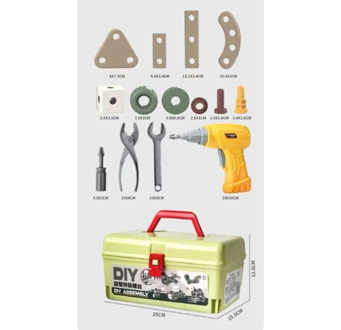 Bộ Dụng Cụ Kỹ Thuật DIY Cho Bé 135–144 Chi Tiết Lắp Ráp Sáng Tạo