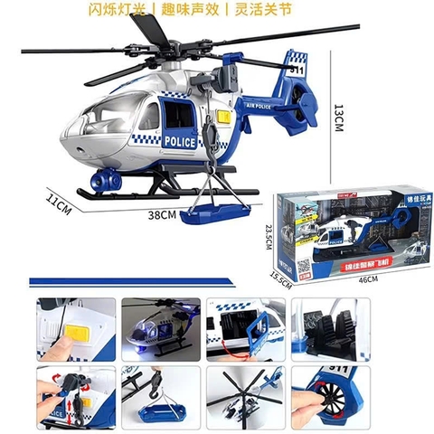Máy Bay Trực Thăng Cứu Hỏa Cao Cấp Toysta Có Đèn Âm Thanh