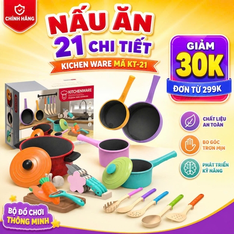 Bộ Nấu Ăn Thật Cho Bé 22 Chi Tiết – Bếp Mini Cooking Kitchen
