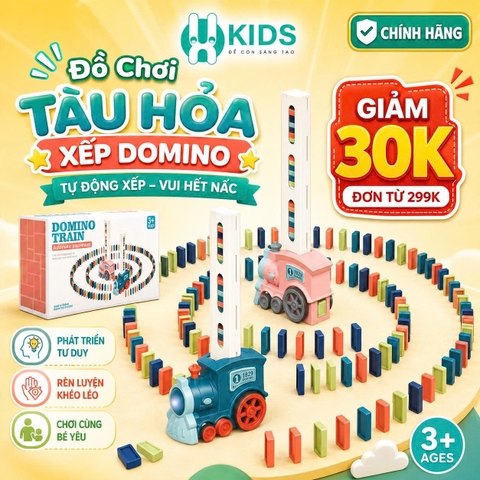 Đồ Chơi Tàu Hỏa Xếp Domino Tự Động Cho Bé 3+