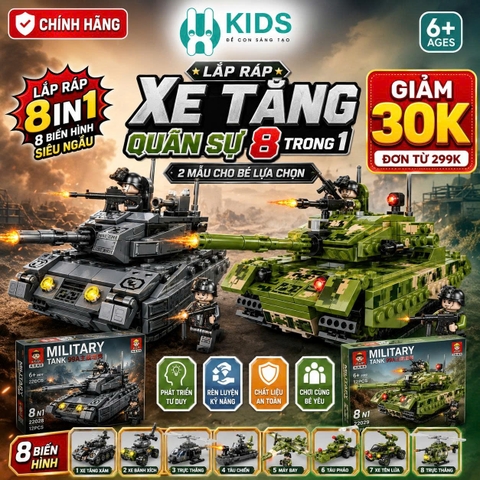 Đồ Chơi Lắp Ráp Xe Tăng Quân Sự 8 Trong 1 – 2 Phân Loại