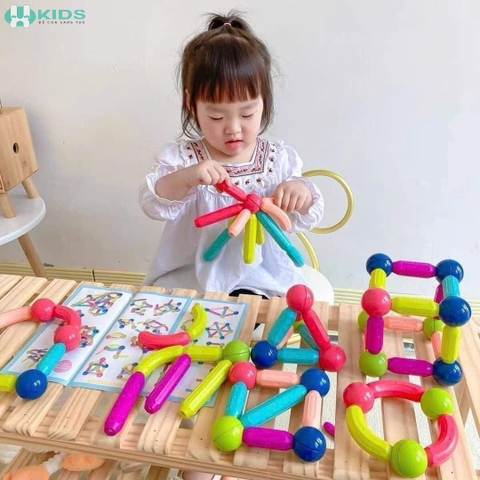 Bộ Xếp Hình Nam Châm 64 Chi Tiết Lắp Ghép Đa Mô Hình