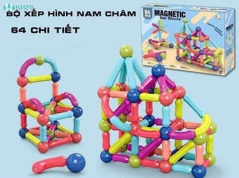 Bộ Xếp Hình Nam Châm 64 Chi Tiết Lắp Ghép Đa Mô Hình