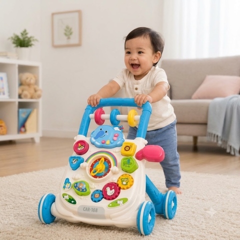 Xe Tập Đi Cho Bé Đa Năng Có Nhạc – Bảng Đồ Chơi Phát Triển Giác Quan
