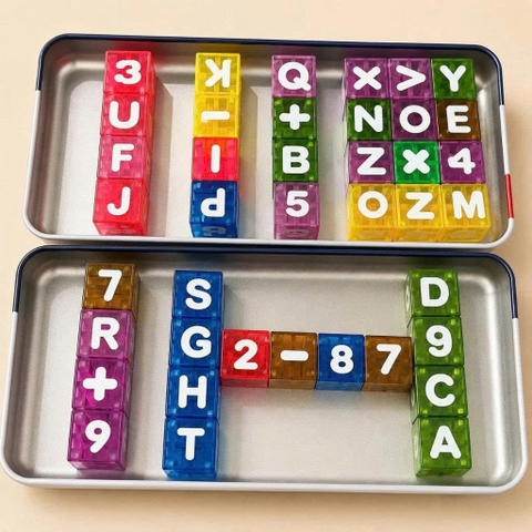Bộ Đồ Chơi Khối Nam Châm Học Chữ Cái & Số 40 Chi Tiết (Hộp Thiếc) - XKIDS
