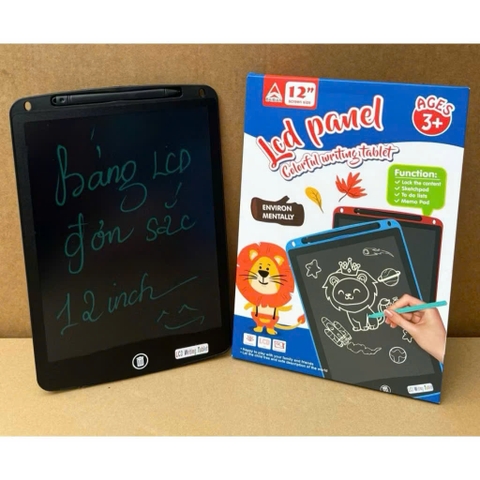 Bảng Viết Vẽ LCD Đa Sắc 12 Inch Cho Bé – Kèm Bút Và Nút Xó – Mã BB1202C