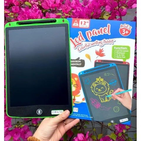 Bảng Viết Vẽ LCD Đa Sắc 12 Inch Cho Bé – Kèm Bút Và Nút Xó – Mã BB1202C