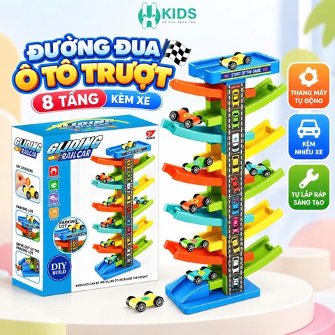 Bộ Đồ Chơi Đường Đua Ô Tô Trượt Nhiều Tầng Kèm Xe Cho Bé – 666-3