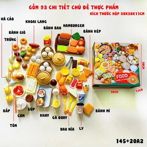 Bộ Đồ Chơi Đồ Ăn Dimsum 88 Chi Tiết Cho Bé