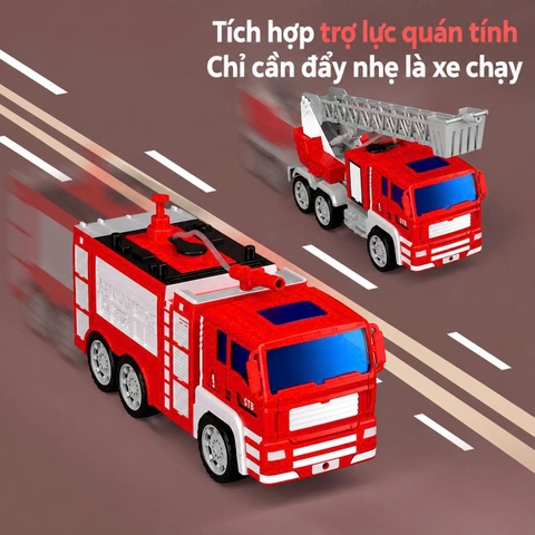 Set 6 Xe Cứu Hỏa Đồ Chơi Quán Tính Cỡ Lớn Cho Bé