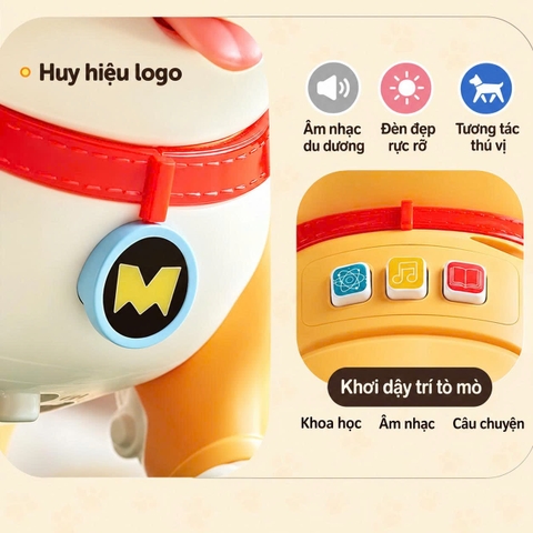 Chó Robot Corgi Đồ Chơi Thông Minh Có Đèn Nhạc Cho Bé – Mã 333-9