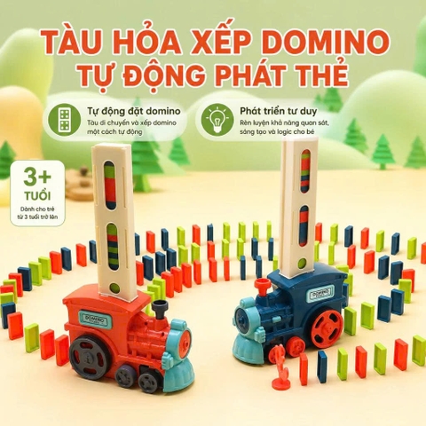 Tàu Xếp Domino Tự Động 48 Chi Tiết Cho Bé – Mã X007-1