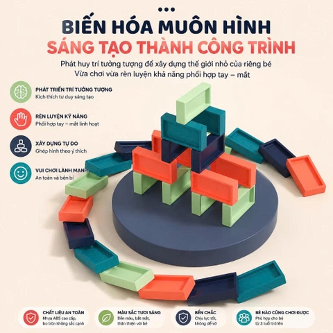 Tàu Xếp Domino Tự Động 48 Chi Tiết Cho Bé – Mã X007-1