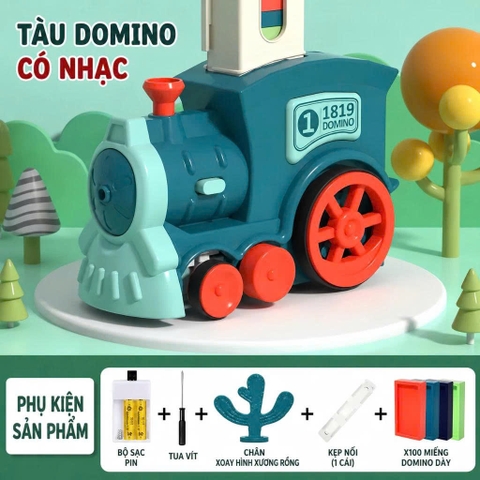 Tàu Xếp Domino Tự Động 48 Chi Tiết Cho Bé – Mã X007-1