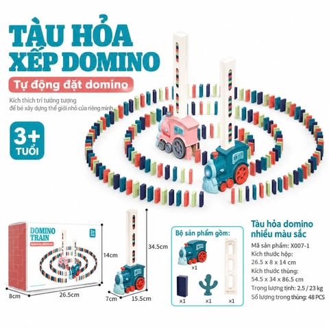 Tàu Xếp Domino Tự Động 48 Chi Tiết Cho Bé – Mã X007-1
