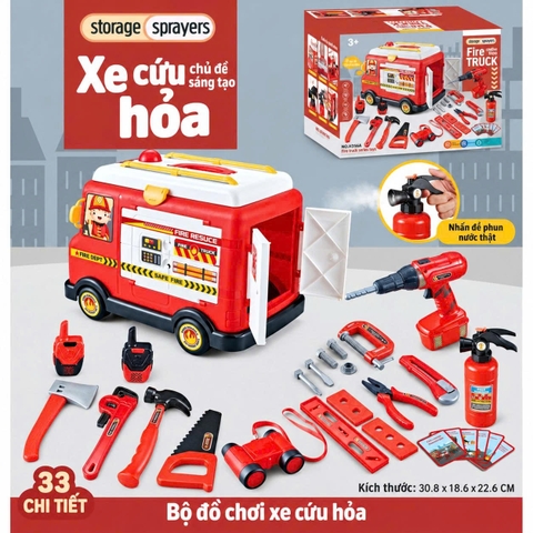 Xe Cứu Hỏa Đồ Chơi 33 Chi Tiết Kèm Bộ Dụng Cụ Sửa Chữa – Mã H356A