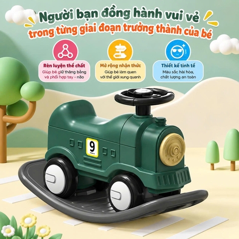 Xe chòi chân bập bênh 2 in 1 kiểu dáng mới, thiết kế hiện đại cho bé từ 12 tháng