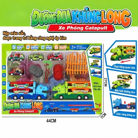Bộ Xe Đường Đua Khủng Long Phóng Ô Tô – 5621