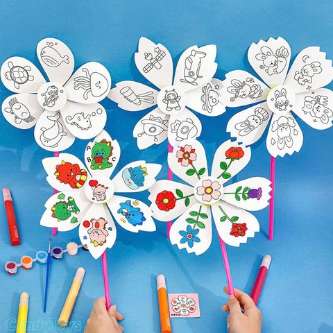 Bộ Chong Chóng Tô Màu Sáng Tạo DIY Cho Bé